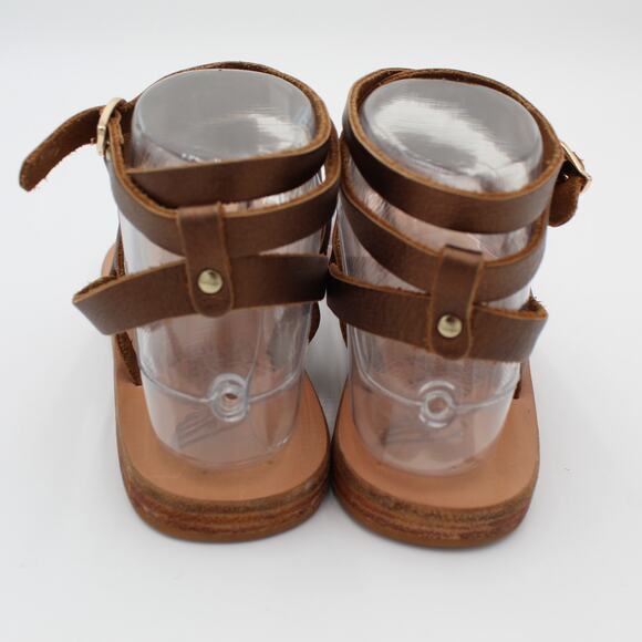 Ancient Greek Sandals 38 Womens 8 Brown Bronze Leather Gladiator Flat Sandals - Picture 4 of 8